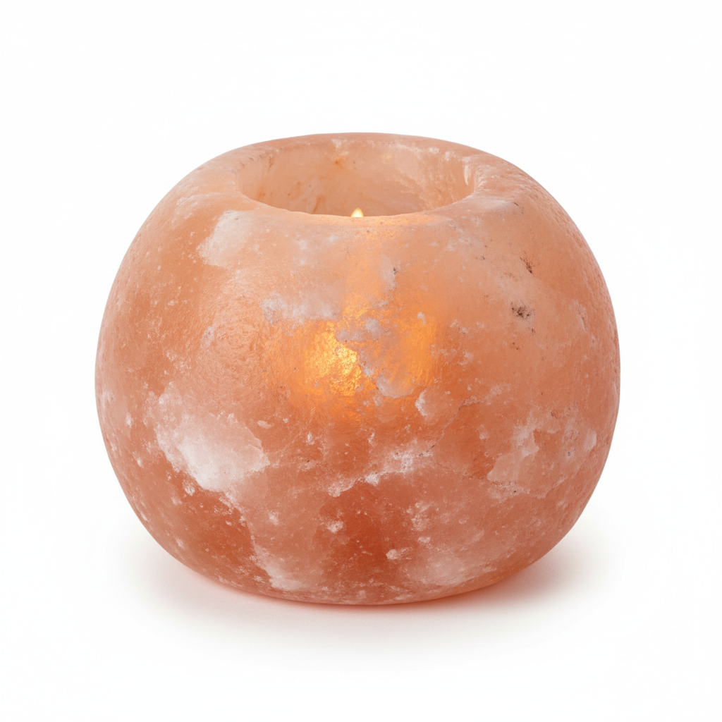 Bougeoir en Cristal de Sel Naturel Arrondi 1kg