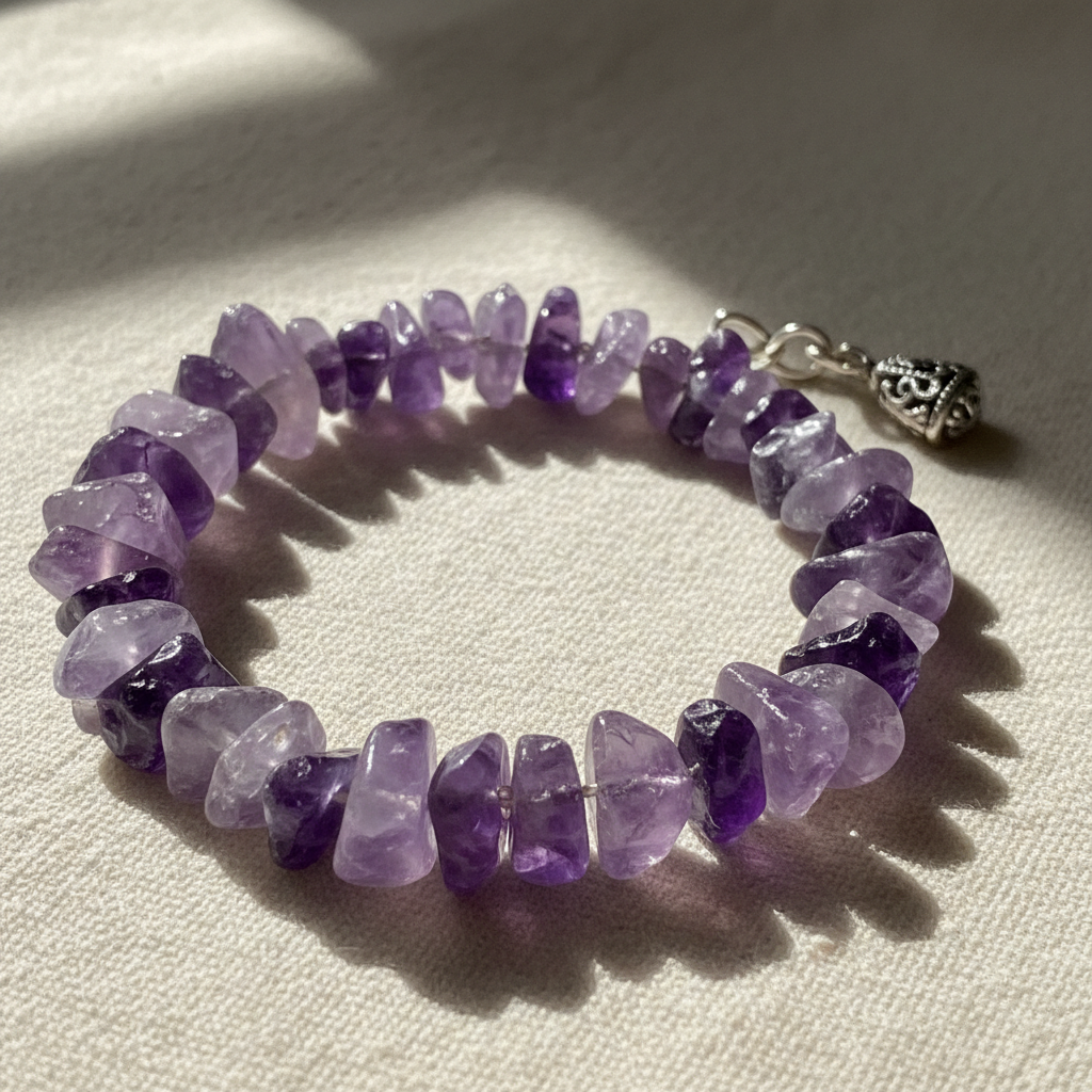 Bracelet Baroque Amethyste 'A'
