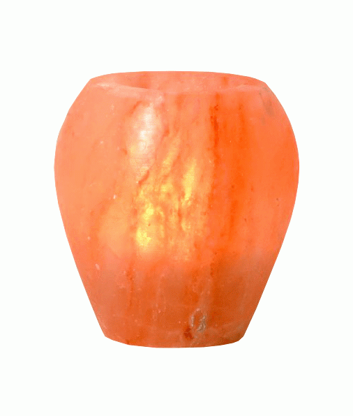 Bougeoir en Cristal de Sel Naturel Pomme Poli 0,9kg